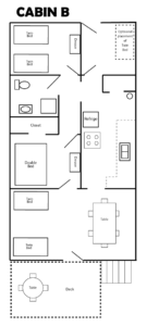 Click here to enlarge Camp Shasta Cabin Plan - B