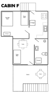 Click here to enlarge Camp Shasta Cabin Plan - F