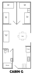 Click here to enlarge Camp Shasta Cabin Plan - G